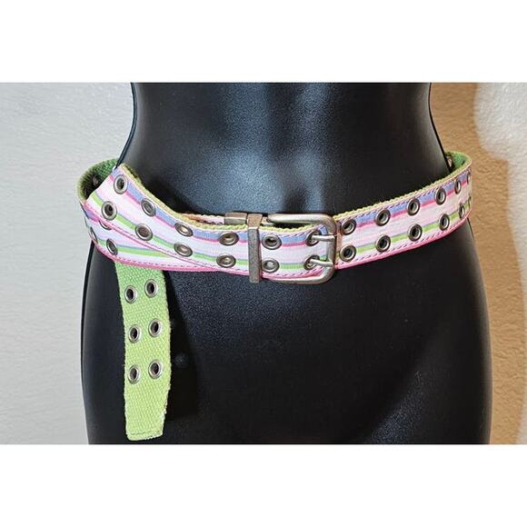 Multi Color Pastel Belt Adjustable made with a Sturdy Canvas Y2K - Picture 1 of 3